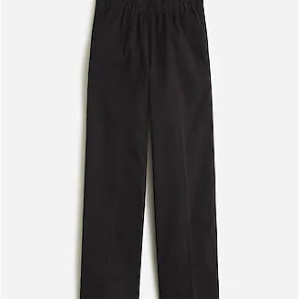 J. Crew Women's Black Wide Leg PullOn Chino Pants